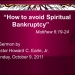 How to Avoid Spiritual Bankruptcy